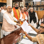 Nitish Kumar files nomination papers for RS polls amid protests by JD(U) workers Display